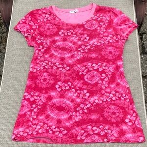 Allen Allen Pink Tie-Dye Short Sleeve T Shirt, Size M